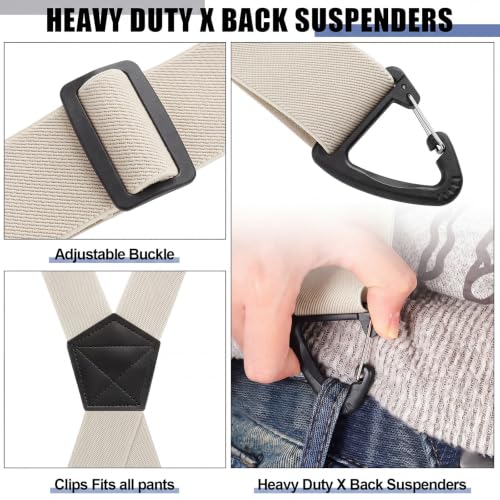 Image of Janmercy 2 Pcs X Back Hidden Suspenders for Men