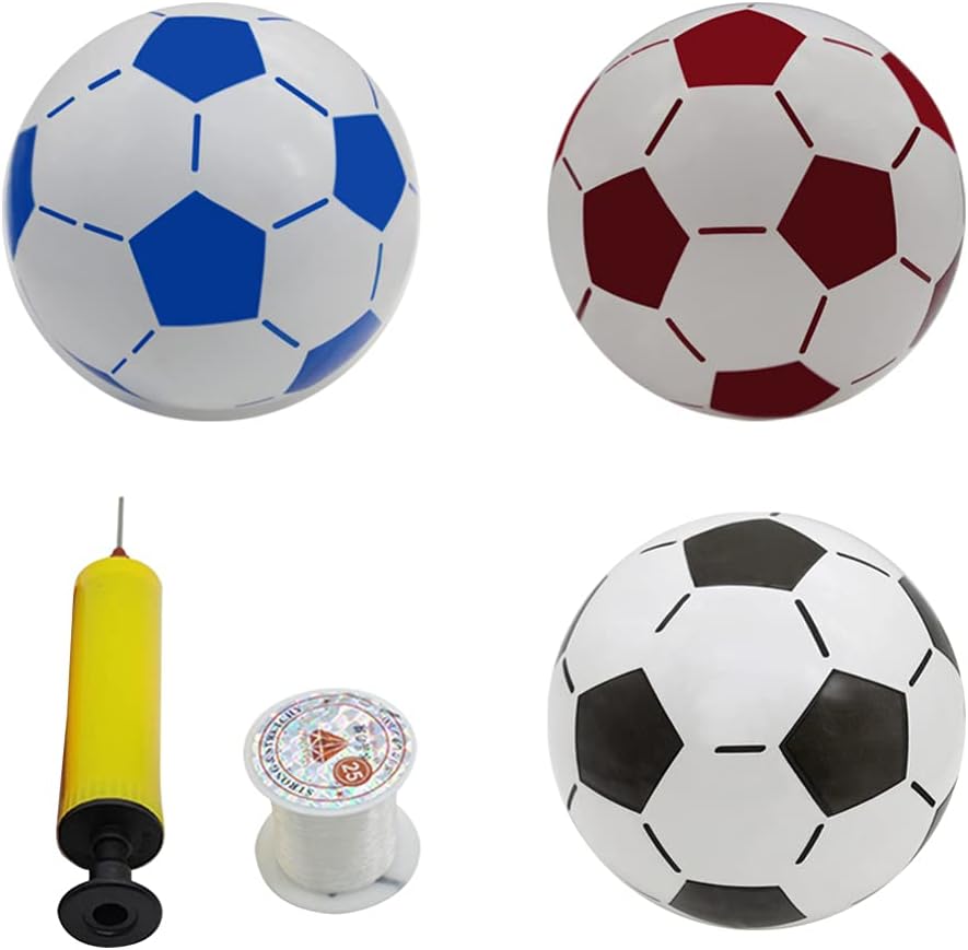 Exceart 6個インフレータブルサッカーボール幼児サッカーおもちゃ夏ビーチプールフロートボールワールドカップパーティーおもちゃの好意とランダムインフレータと文字列 人気満点