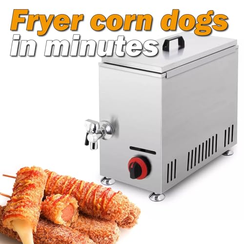 NGARY Käse-Hot-Dog-Fritteuse, Kommerzielle Käse-Hot-Dog-Sticks-Maschine, Tiefe Koreanische Corn-Dog-Fritteuse Mit LPG-Gas Und 21 L/22 Qt Großem Fassungsvermögen, Für Restaurant, Geschäft, Zuhause Usw – Bild 3