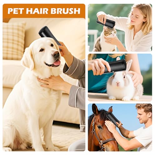 Fellwunder Bürste Hund, Pet Care Brush,Hundebürste Langhaar, Pet Hair Removal,Grooming Combs For Cat and Dog,Pet Hair Removal Brush,Pflegebürste für Hunde und Katzen, Schwarz
