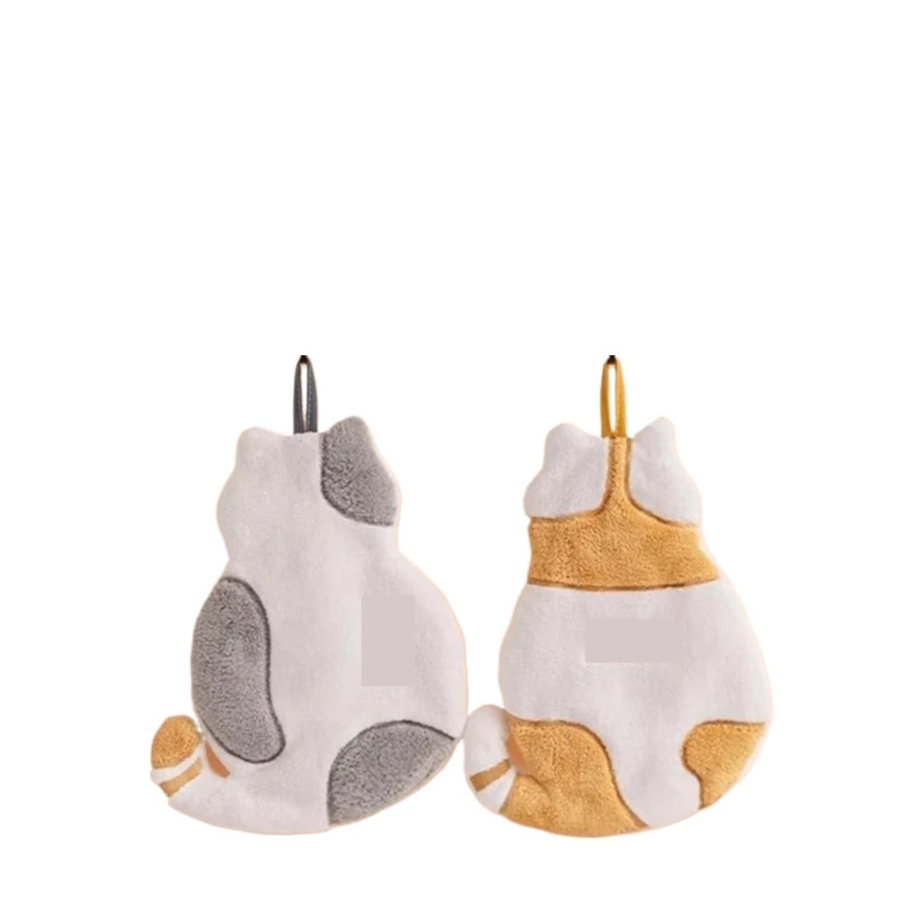 WSQHAO 4Pcs Cat Hanging Towel Kitchen Hand Bathroom Soft Absorbent Handkerchief Wipe for Hand(Color1+Color2)
