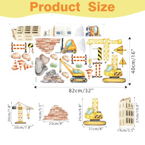 Vinilos decorativos vehículos de construcción para pared miniatura 5