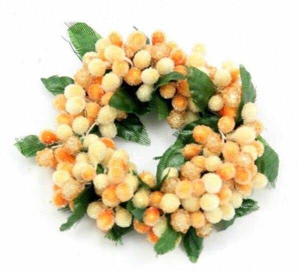 for Berry Candle Rings 2pcs Micro Beaded Orange Cream 1.25" - 1.5" Opening Pips Seasonal Ornaments Home Décor
