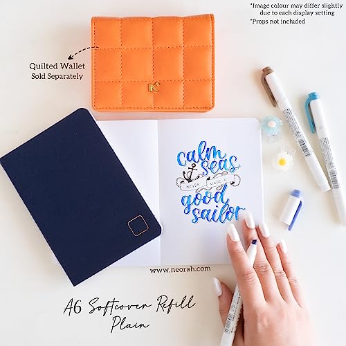 Image of NEORAH - A6 Notebook SOFT COVER | Journal REFILL | Unruled Notebook Journal | 110 GSM | 160 pages (Size 14.8 cm x 10.5 cm) Planner Journaling Writing Note Taking Diary -DARK BLUE