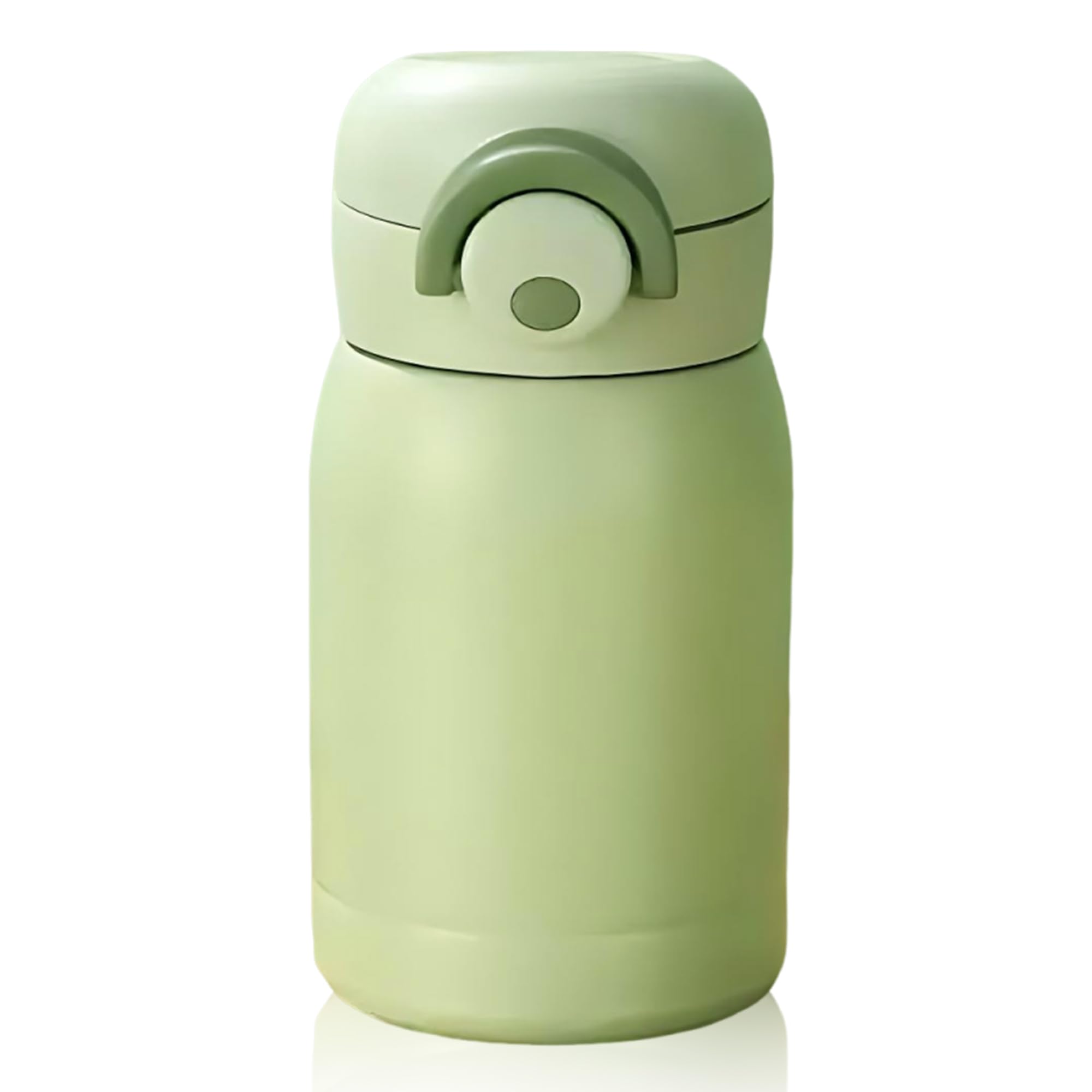 Senshuomy Small Water Bottle 350ml,Mini Lightweight Flask for Hot and Cold Drinks,One-Hand Open,Leak-Proof Lid,Secure Lock,Dishwasher Safe,Portable for Coffee,Milk,Juice (Green)