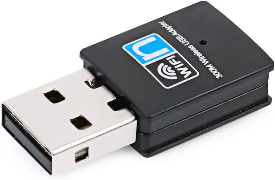 300Mbps Adapter Black 2.0 Network Card for PC Desktop Laptop Windows