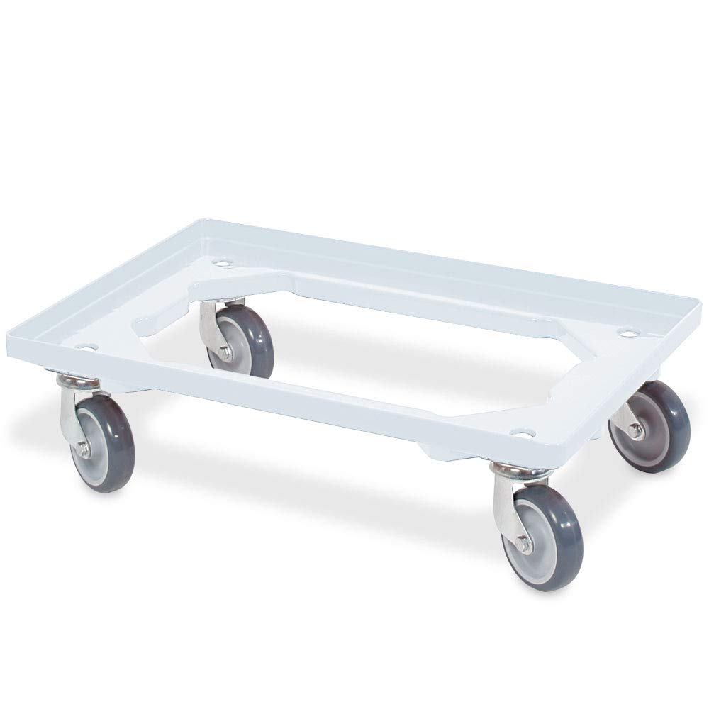 BRB Lot de 5 roulettes de logistique pour conteneurs 600 x 400 mm (bleu/vert/orange/rouge/blanc)