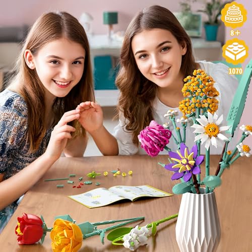 Flowers-Bouquet-Building-Set-1070PCS-Wildflower-Botanical-Collection-Kit-Artificial-Plant-Flower-Toy-for-Women-Kids-Girls-Home-Office-Decor-Gift-for-Valentines-Day-Mothers-Day-Christmas Flowers Bouquet Building Set 1070PCS Wildflower Botanical Collection Kit Artificial Plant Flower Toy for Women Kids Girls Home Office Decor Gift for Valentines Day Mothers Day Christmas