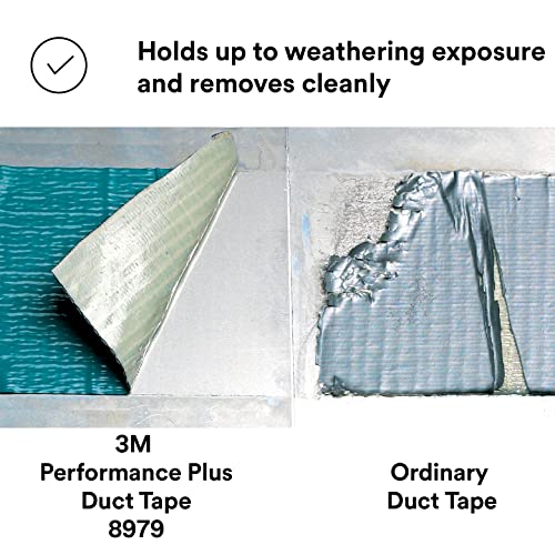 3M Performance Plus 8979 Duct Tape Heavy Duty, Slate Blue, 72 Mm X 54.8 M, 12.1 Mil, 6 Month Clean Removal, Resists Uv And Weather For Up To 12 Months, Tears Cleanly, Curl-Resistant, 12 Rolls #TOP2
