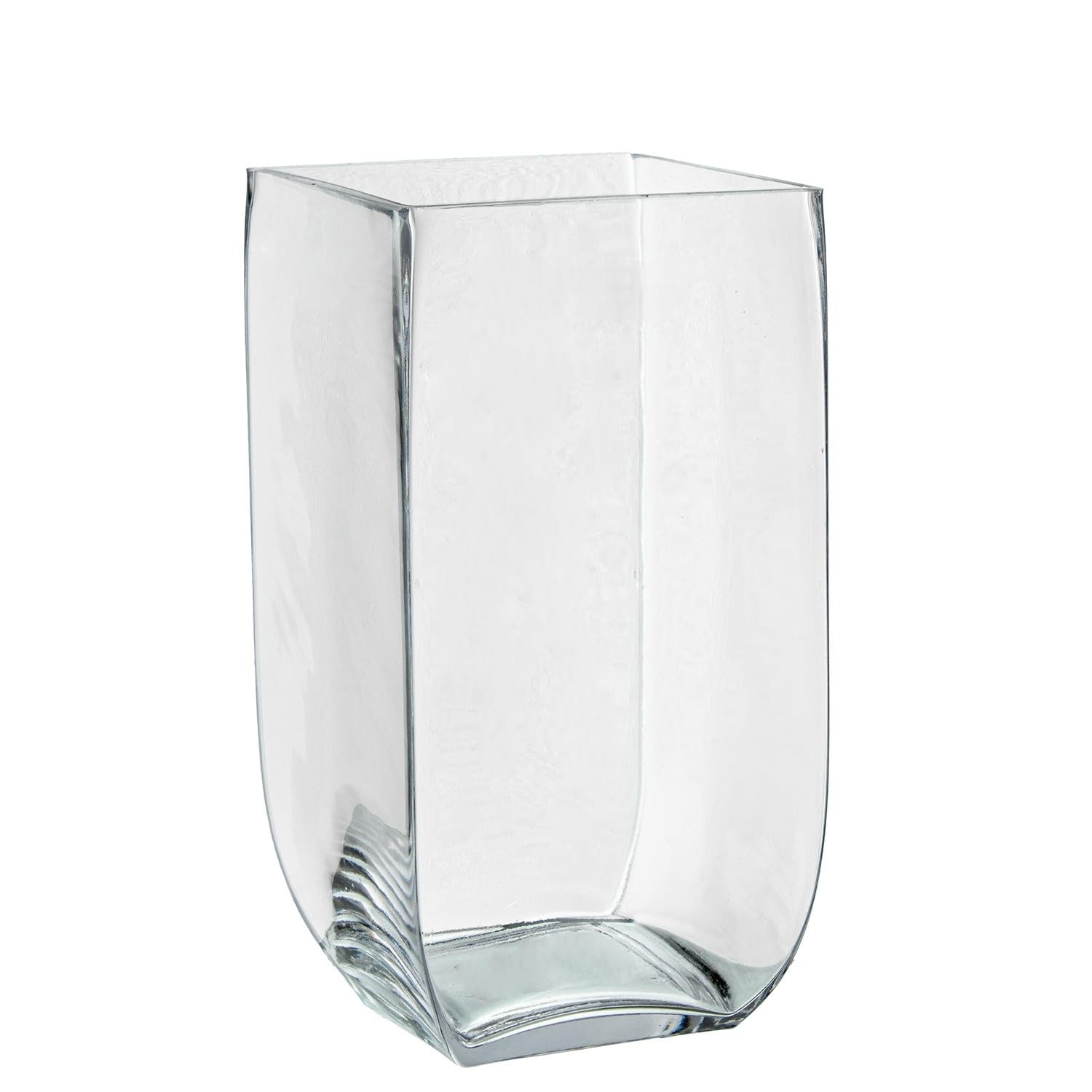 Vase de table transparent résistant 9x9x25 cm anti-basculement