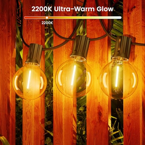 OHLUX G40 Solar Replacement Bulbs for Solar String Lights, 2200K Ultra Warm White LED, 0.2W Equal to 2W Shatterproof Waterproof Bulbs, E12 Base, 3V (4-Pack) by OHLUX - Used condition - Image 3