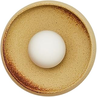 Handmade Ceramic Wall Sconce Lighting Fixture Round Beige Dish Shade G9 ...