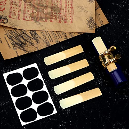 Craftshou 31 Pieces Alto Saxophone Mouthpiece Kit Includes Saxophone Mouthpiece With Metal Ligature,Saxophone 2.5 Reeds Cushions And Plastic Cap(Blue) #TOP4