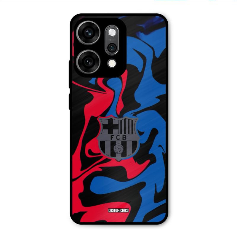 Image of PrintShield FC Barcelona Comic Back Cover for Oppo Reno 14, Shockproof Printed Phone Case with Soft TPU Sides & Anti-Slip Grip