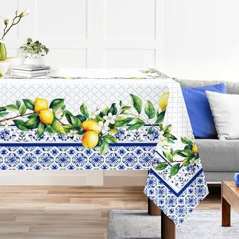 Arquiel Vintage Lemon Waterproof Tablecloth Cover