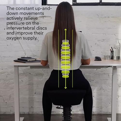 Image of aeris Swopper - Ergonomic Stool - Height-Adjustable Office Stool - Versatile seat for a Healthy Back - Office Chair Without casters, Standard Spring
