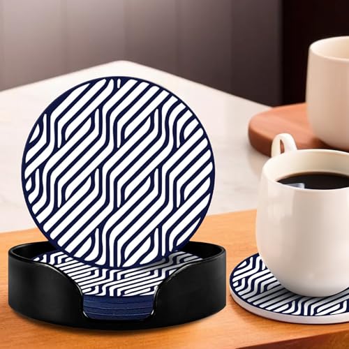 Image of The Better Home Coasters Set of 6 | Dining Table Decor Accessories | Silicone Drink Coaster Set | Attractive Design | Includes Holder | Home & Office | Multiple Colors