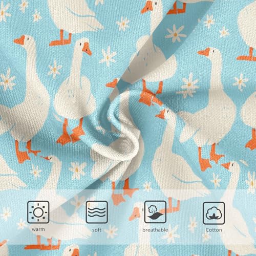 Girls' Underwear White Duck Flower Cotton Stretch Comfort Toddler Panties3