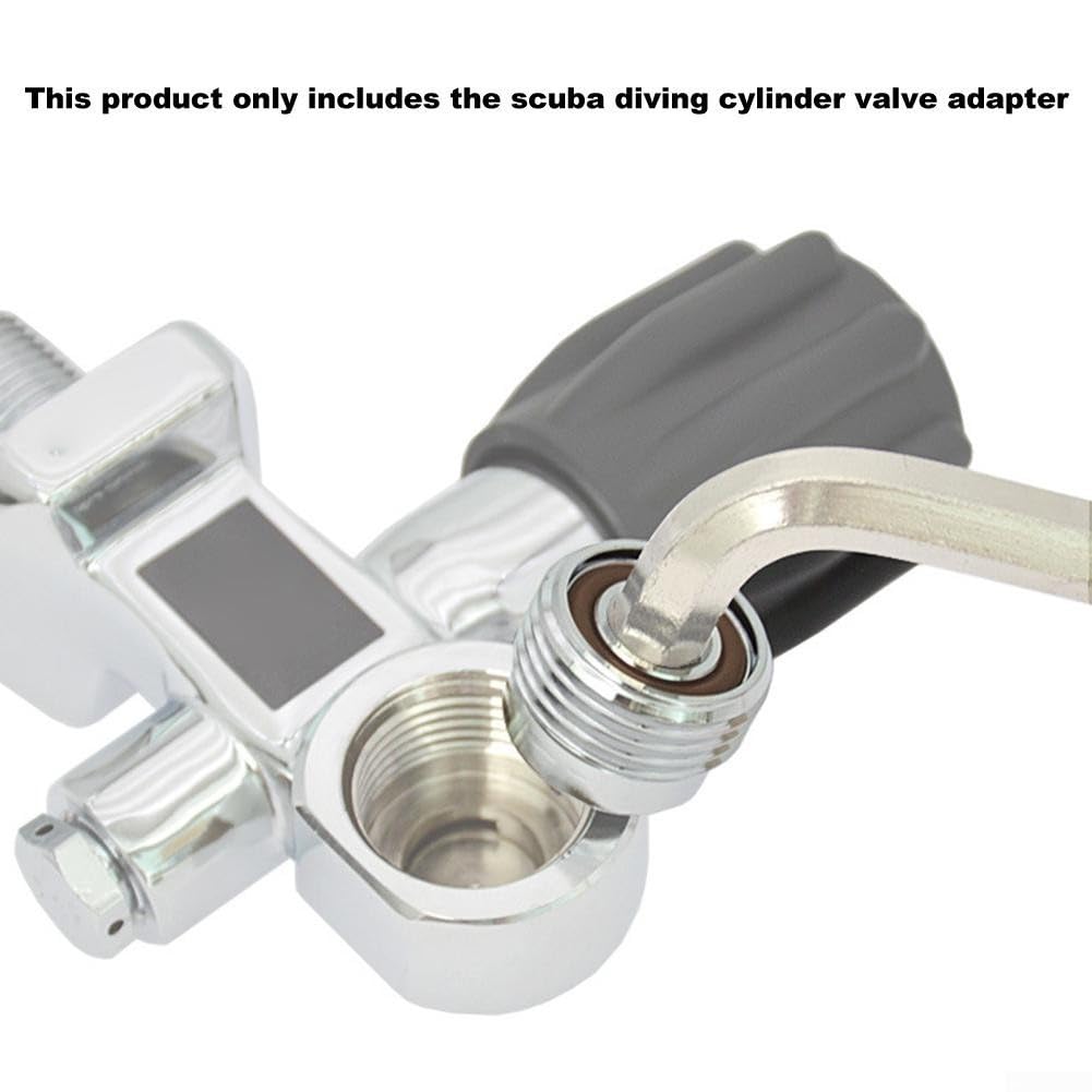 Adaptador de buceo de rosca G5/8 DIN a válvula de yugo convertidor de latón 23 x 16 mm (2 piezas)