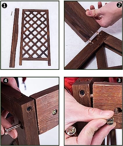 Support de fleur de couverture de climatiseur en bois extérieur - 6