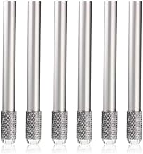 Set of 6 Pencil Extender Holder Pencil Cap Auxiliary Axis Aluminum Pencil Extender Extension Pencil Cap Pencil Auxiliary Axis Short Pencil Lengthening Pencil Extender for School Kids Art Students