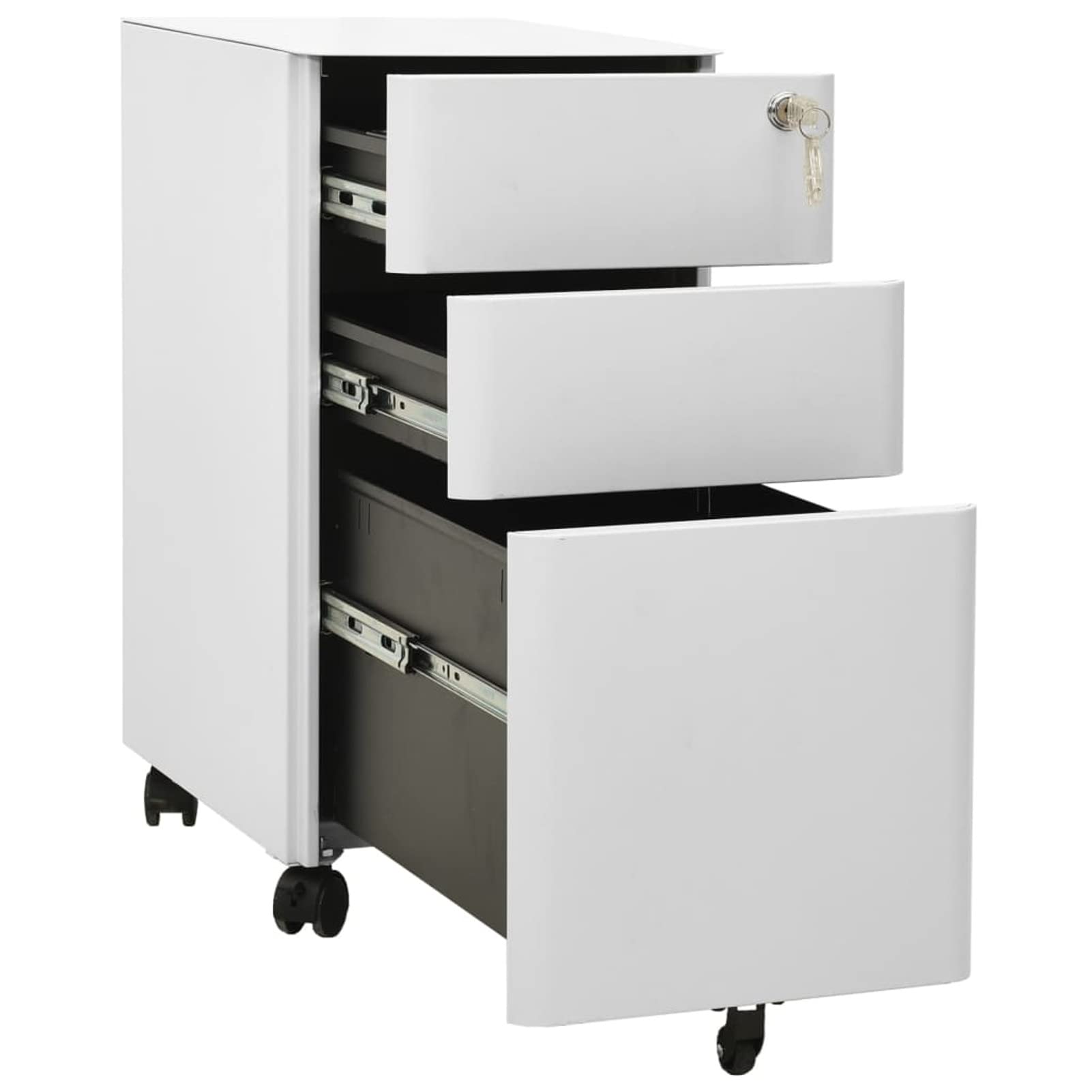 ZEYUAN Schedario Mobile Grigio Chiaro 30x45x59 cm in Acciaio,Schedario,Schedario da Ufficio,Mobiletto per Documenti(SPU:335983)