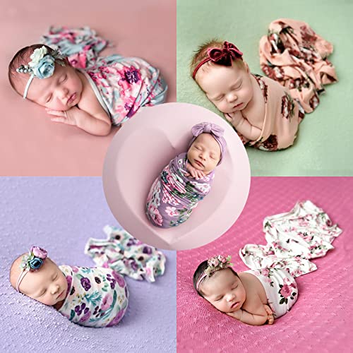 Khc-Khf Newborn Photography Wrap Flower Decor Wrap Blanket For Baby Photo Props Newborn Photo Shoot Outfits With A Colourful Headband Newborn Photography Prop #TOP3