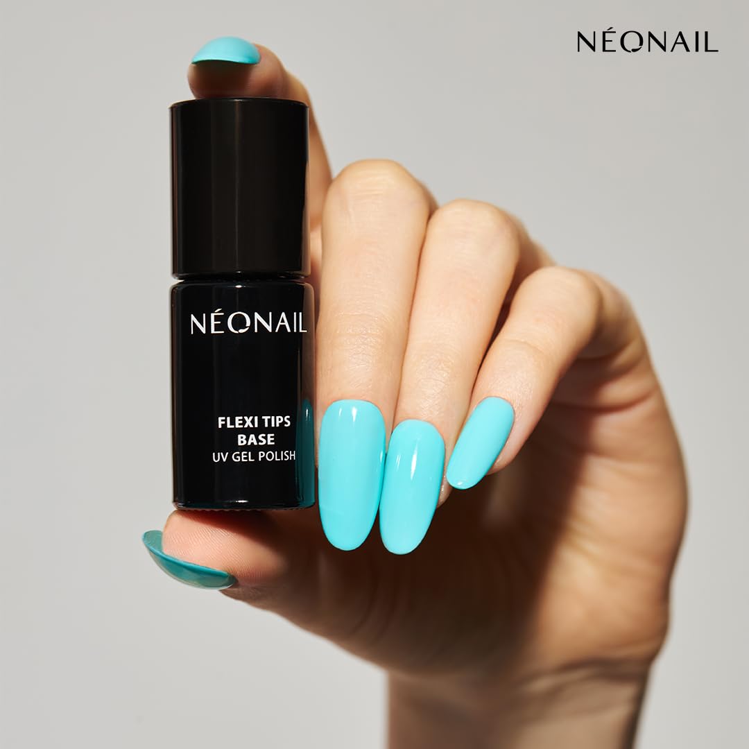 NÉONAIL Flexi Tips Set – Nagelverlängerung mit Invisible Flexi Tips Oval (300 Stück), LED Lampe & Flexi Tips Base Coat – Für natürlich aussehende Gel-Nägel in nur 20 Minuten