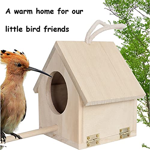image for Tfwadmx Wooden Bird House, Hanging Birdhouse for Outside, Garden Patio