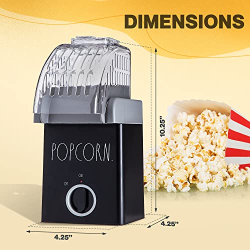 Hot Air Popcorn Making Machine, One Touch Easy To Use Fast Popping Popcorn Maker, Movie Theater Style Popcorn, 2 Oz Capacity, With Removable Cover, Labeled "Popcorn" By Rae Dunn (Black) #TOP28