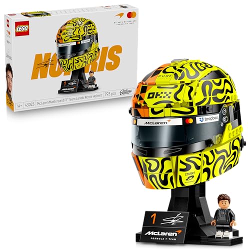 LEGO Editions Casco di Lando Norris McLaren Mastercard F1 Team - Gadget F1 - Kit di Modellismo con Minifigure da Collezione - Regalo per Ragazzi da 14 anni in su e Adulti Fan dei Motorsport - 43023