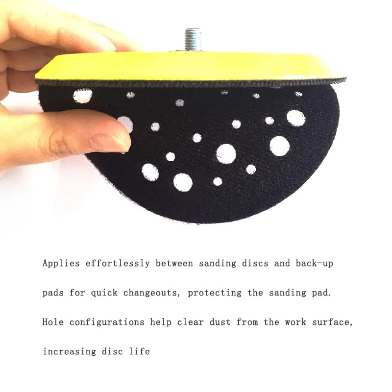 5 Inch 44 Holes Interface Pad Protection Disc Black Power Tool Accessories for Sander Polishing Grinding - Hook and Loop