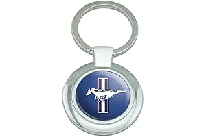 Classy Round Ford Mustang Logo Keychain