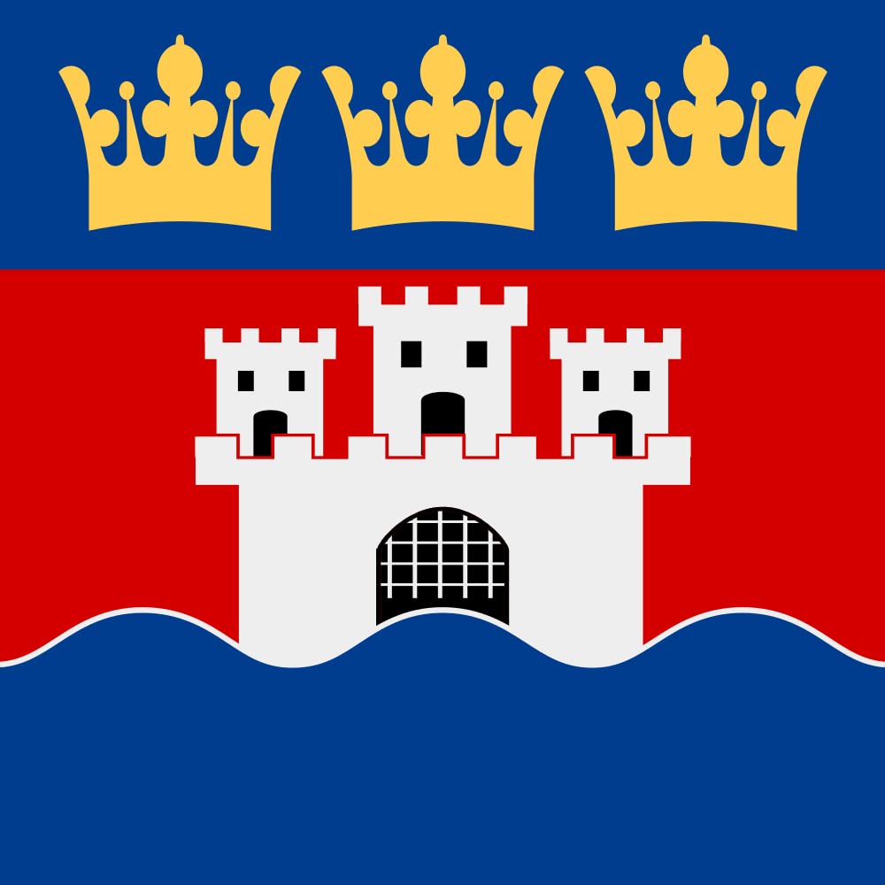 Drapeau Medium Jönköping 100x100cm carré pour mât et support