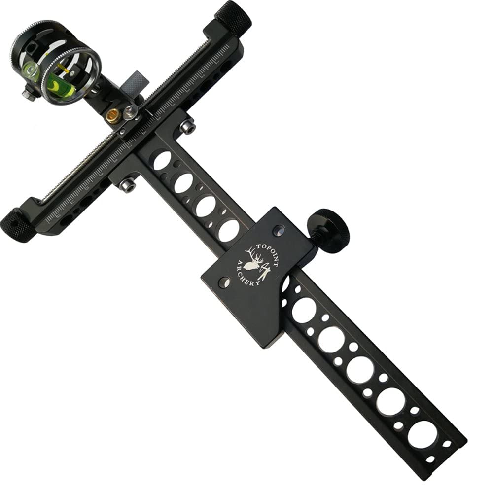 Target Bow Sights 1 Pin 0.059" Compound Bow Recurve Bow Sight with Micro Adjust Long Pole for Hunting Shooting