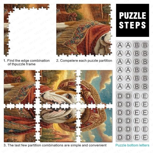 Puzzle de bulldog de 1000 piezas para adultos, un desafío educativo de 70x50 cm 5