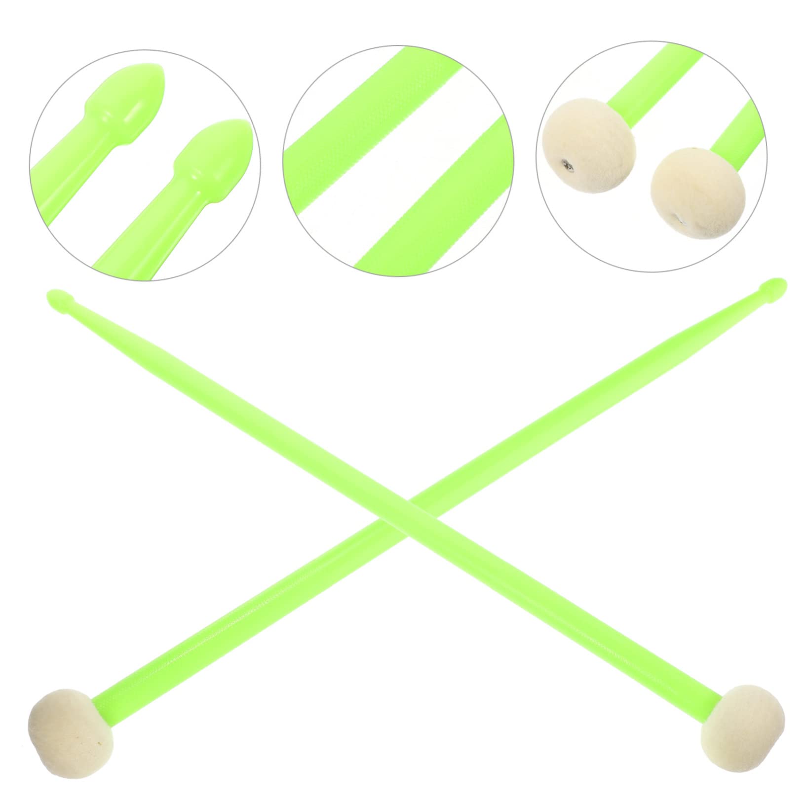 SUPVOX 2 Pares Palillo De Tambor Cepillos De Tambor Instrumentos Musicales Infantiles Baqueta Suministro De Tambor Palillo Práctico Palo De Percusión Musical Niño Tas Ligero Sintió