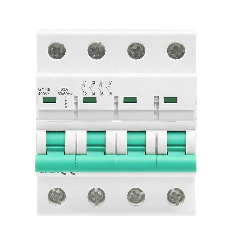 GYH8 Przełącznik odłącznika na szynie DIN 230V/400V Przełącznik główny 63A 100A 125A Przełącznik izolacji 1P 2P 3P 4P (3Pole, 63A)