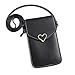 Produktbild Mini Multifunktions Kleine Umhängetasche Handy Geldbörse Brieftasche Kartenhalter Tasche, mit verstellbarem Schultergurt, klares Telefonfenster, für Frauenreisen (Schwarz)