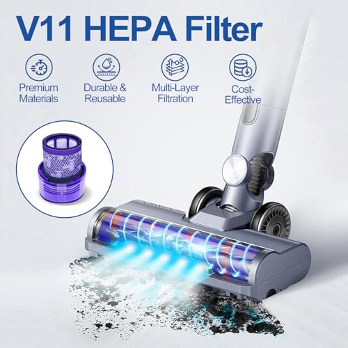 Ersatzfilter für Dyson V11 V15 V15s SV14, 2 Pack Filter & 1 Reinigungsbürste Kompatibel mit Torque Drive Animal Complete Extra V15 Detect V15s Staubsauger, Vergleiche mit Teil 970013-02