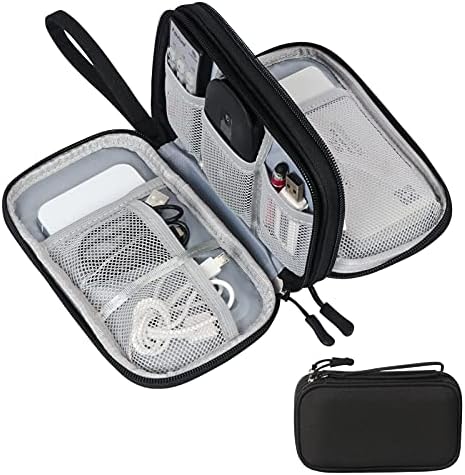 Skycase Travel Cable Organizer,Electronics Accessories Cases, All-in-One Storage Bag,[Waterproof] Accessories Carry Bag for USB Data Cable,Earphone Wire,Power Bank, Phone,Black-1