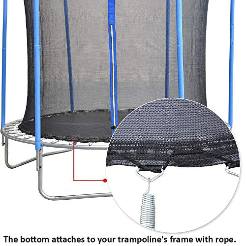 Zoyemone 14 FT Replacement Trampoline Safety Net Fits for Round Frames Using 6 Curved Pole with Top Ring Enclosure Systems (Net Only)