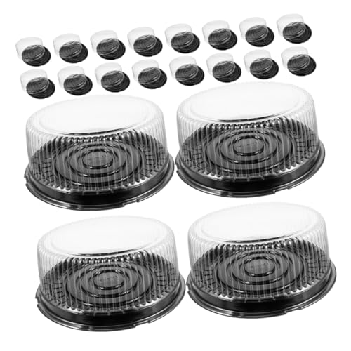 Cabilock 20Pcs Clear Cake Carrier with Lid Cake Boxes for Airtight Food Storage for Transporting Desserts Pastries and Mousse for Bakeries
