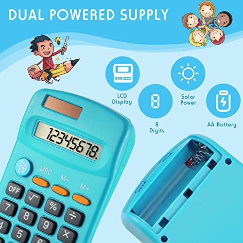 Weewooday 18 Pieces Pocket Size Basic Calculators Bulk 8 Digit Mini Solar Battery Dual Power Calculator の商品画像 3