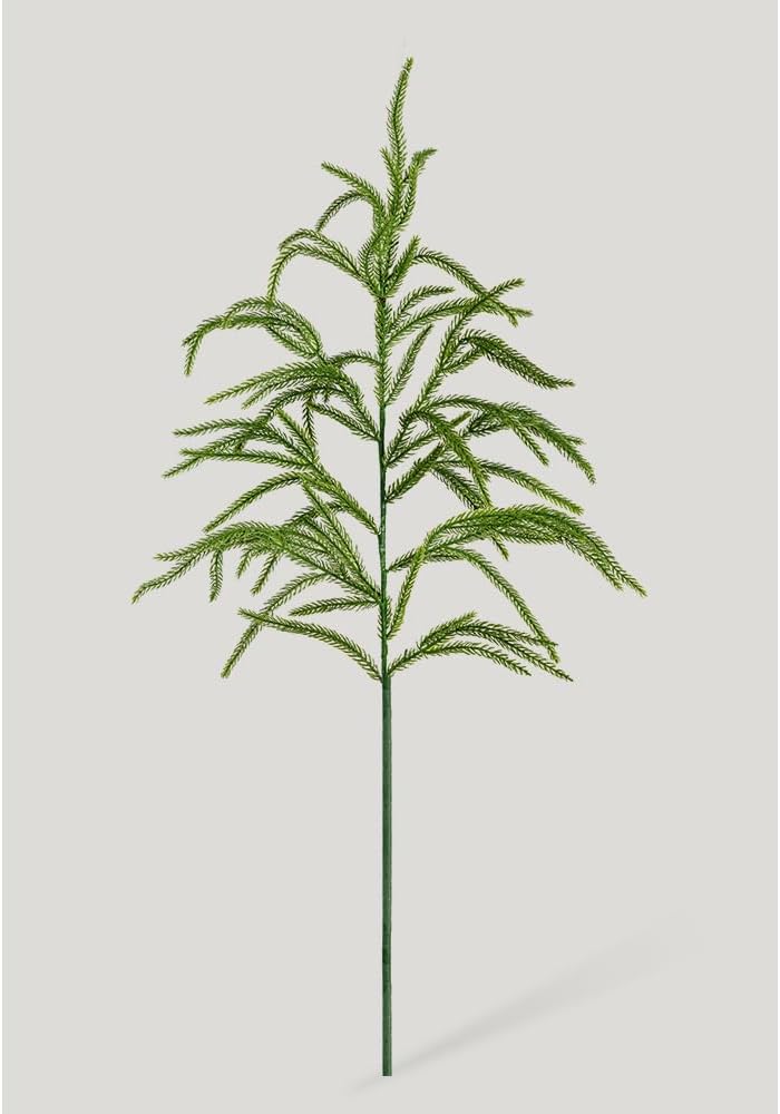 Melorca&Guilla Norfolk Pine Stems,6Pcs 36inch Large Artificial Pine Branches for Vase,Real Touch Christmas Faux Pine Branches for Decorating Indoor Outdoor Home Décor (6, Large Norfolk Pine Stems)