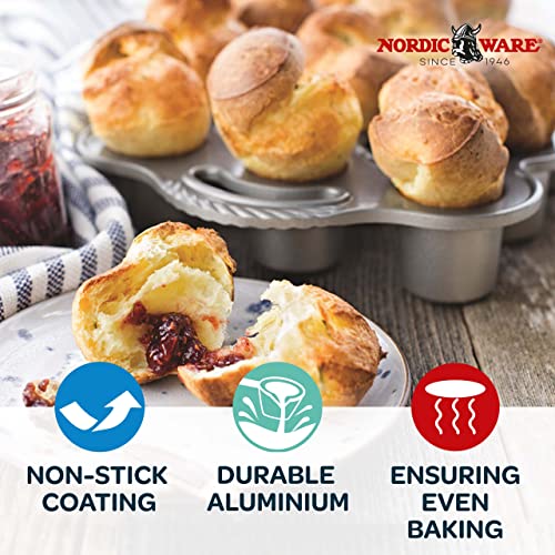Nordic Ware 82848 Petite Popover Pan Graphite, Silver/Gray, 12 x 1/4-cup cavities - Image 3