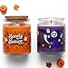 MORAINJAY 2 Candele Halloween Profumate alla Zucca,Cera di Soia Naturale con 80 Ore di Durata, Set Regalo con Barattoli Viola e Arancione per Aromaterapia e Decorazione Festiva Halloween immagine