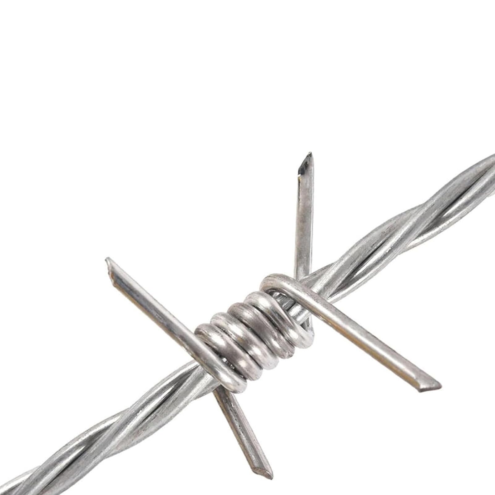 Rollo de Alambre de Acero galvanizado de Doble púas - 140 m. Valla Exterior Resistente para jardín, Alambre de púas Decorativo e Impermeable para la Seguridad del Ganado, fácil de Doblar, 2,
