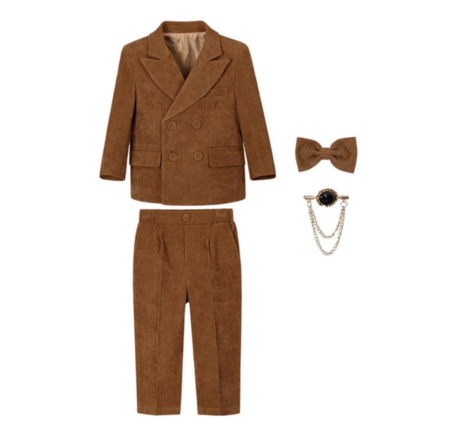 Traje para niños, traje de portador de anillos de boda, chaqueta, pantalones, traje de esmoquin con solapa de pico con lazo