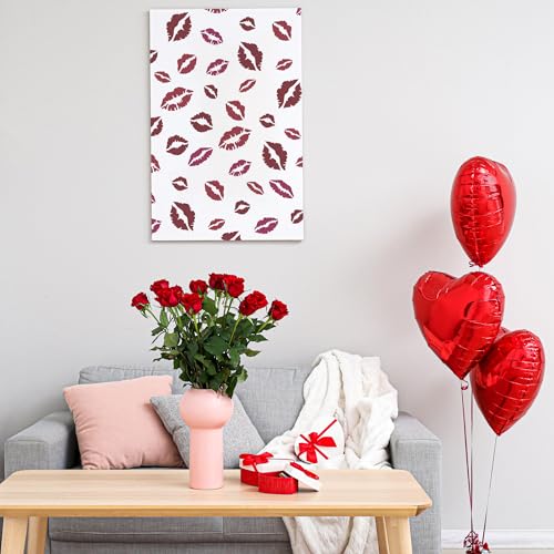 NAKLEO Malschablone für Handwerk A5 15x21cm, Lippen Mund Design Muster, Wiederverwendbare Kunststoff DIY & Scrapbooking Zeichenschablone, Decoupage Kunst Vorlage, Wand Stoff Möbel Holz